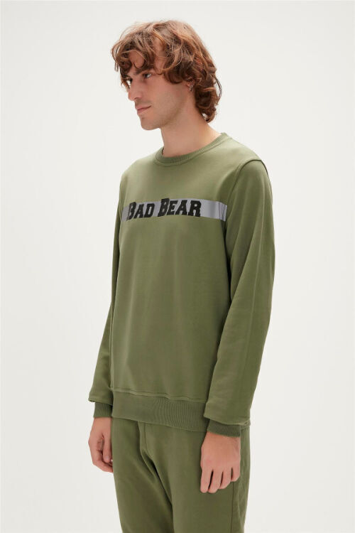 Bad Bear Reflect Bear Crewneck Haki Erkek Sweatshirt - 5