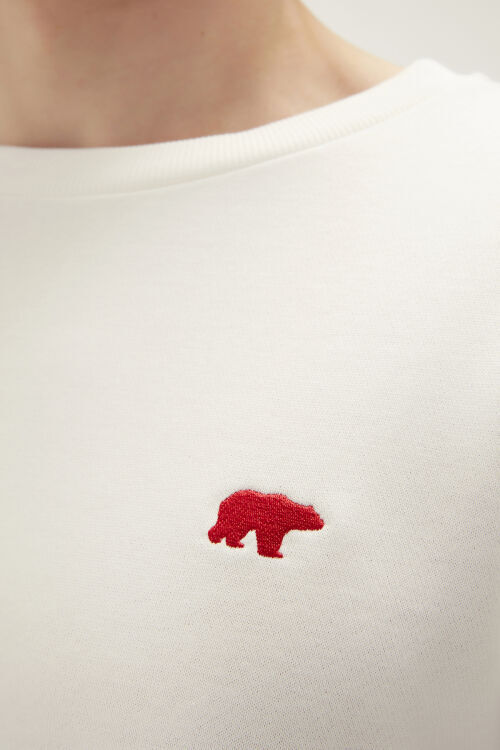 Bad Bear ROUND CREWNECK BEYAZ Erkek Sweatshirt - 4