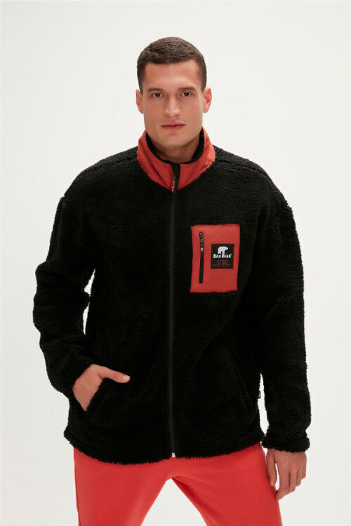 Bad Bear Ryan Full-Zip Plush Lacivert Erkek Ceket - 3