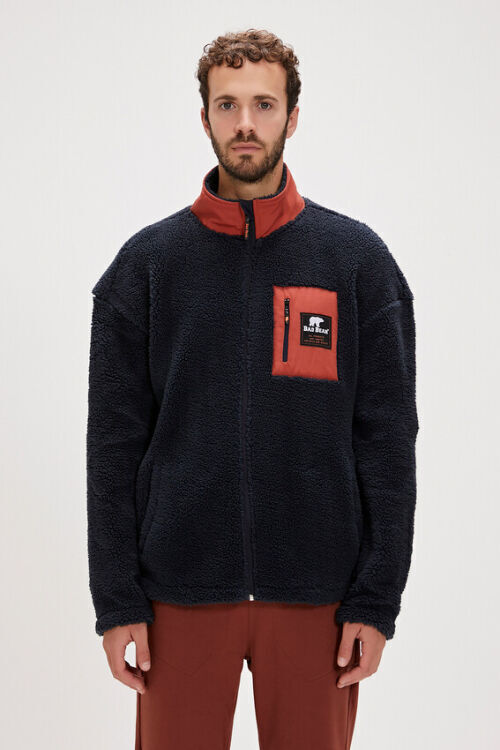 Bad Bear Ryan Full-Zip Plush Lacivert Erkek Ceket - 1