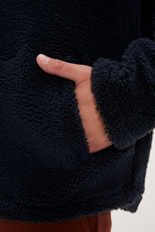 Bad Bear Ryan Full-Zip Plush Lacivert Erkek Ceket - 5