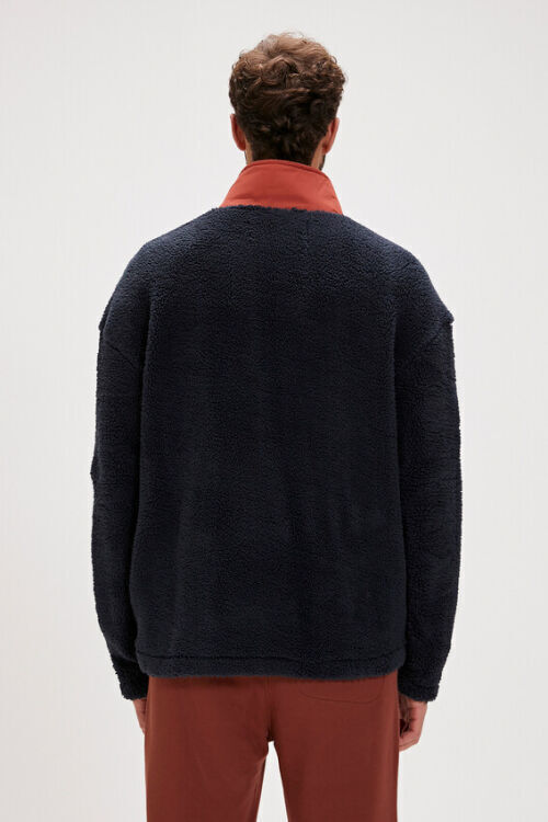Bad Bear Ryan Full-Zip Plush Lacivert Erkek Ceket - 7