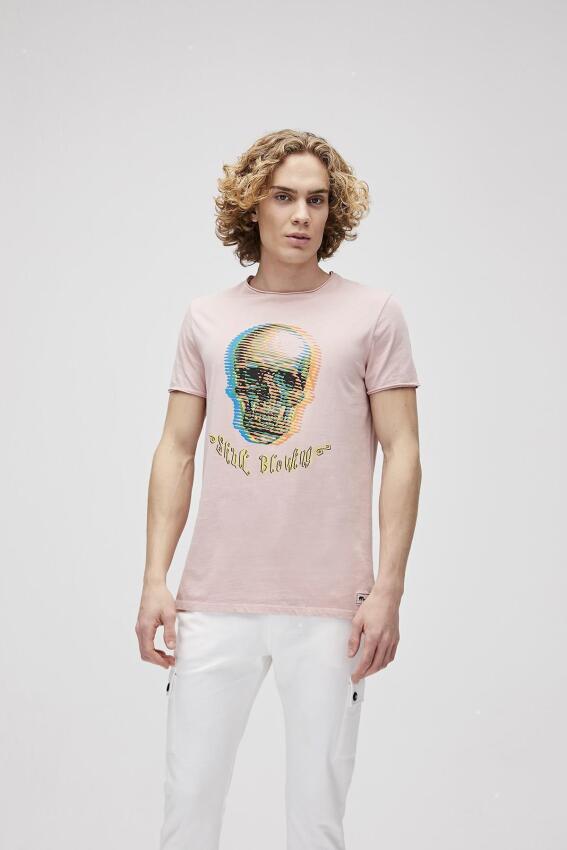 Bad Bear SKULL BLOW TEE Pembe Erkek Tshirt 21.01.07.049-C39 - 1