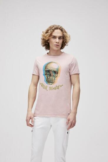 Bad Bear SKULL BLOW TEE Pembe Erkek Tshirt - 1