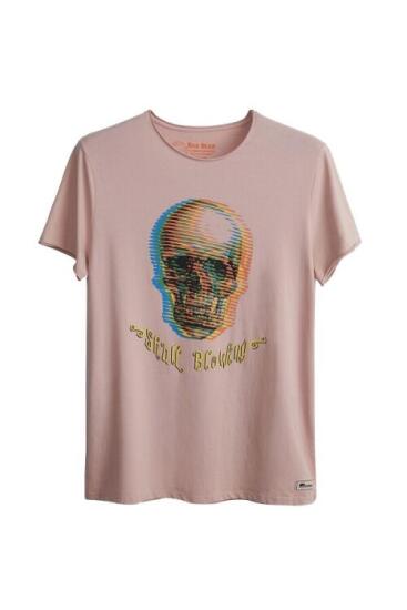 Bad Bear SKULL BLOW TEE Pembe Erkek Tshirt - 5