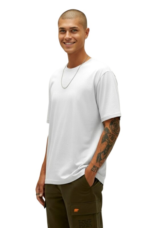 Bad Bear Small Lines OS Beyaz Erkek Tshirt - 2