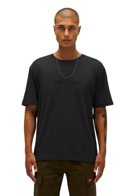 Bad Bear Small Lines OS Siyah Erkek Tshirt - 1