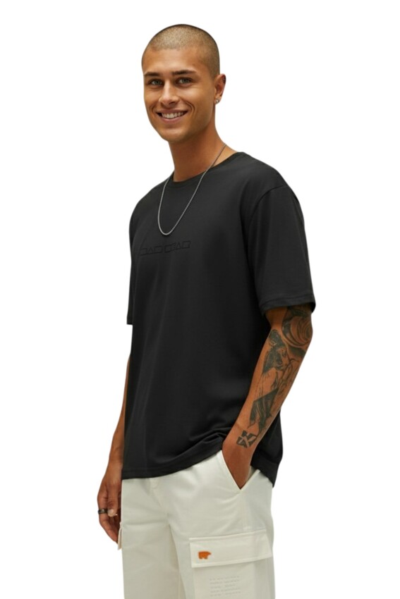 Bad Bear Small Lines OS Siyah Erkek Tshirt - 2