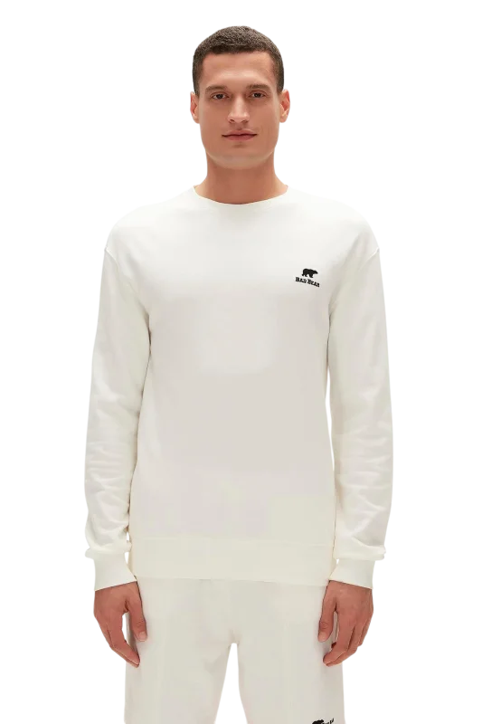 Bad Bear Tag Crewneck Beyaz Erkek Sweatshirt 
