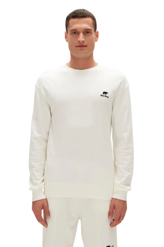 Bad Bear Tag Crewneck Beyaz Erkek Sweatshirt - 1