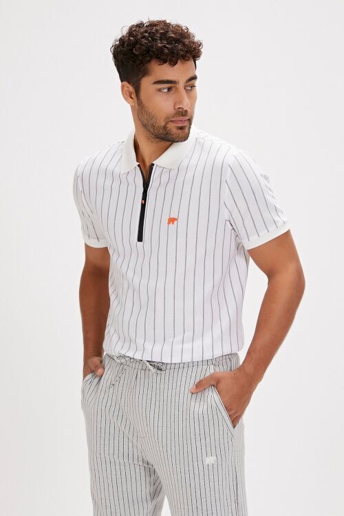 Bad Bear Theo Poloneck Beyaz Erkek Tshirt - 4