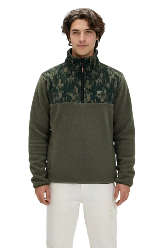 Bad Bear Too Much Half Zip Yeşil Erkek Sweatshirt - 1