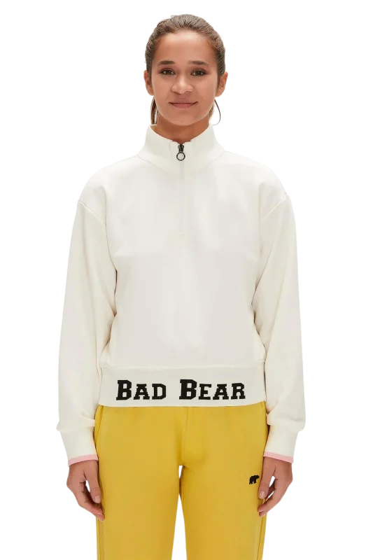 Bad Bear Zoe Half-Zip Beyaz Kadın Sweatshirt 