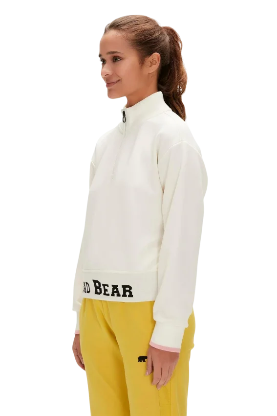 Bad Bear Zoe Half-Zip Beyaz Kadın Sweatshirt - 4