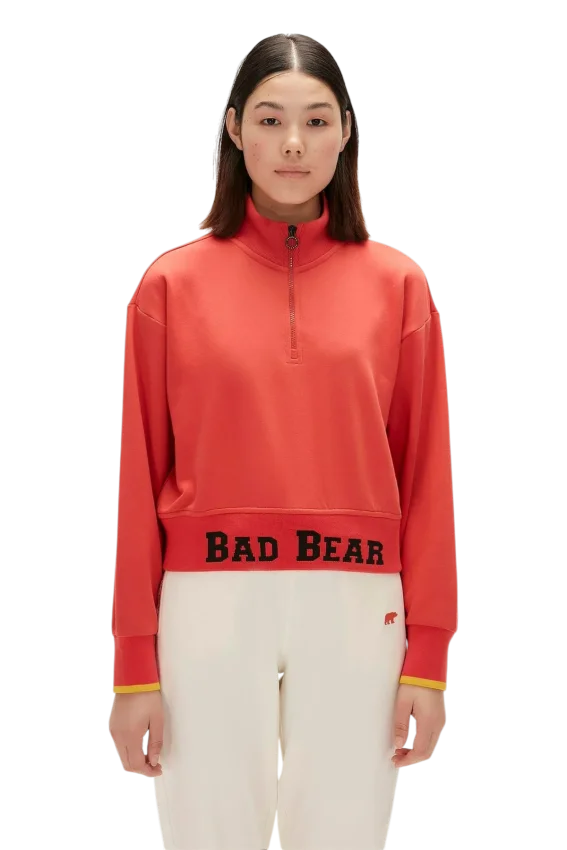 Bad Bear Zoe Half-Zip Turuncu Kadın Sweatshirt - 1