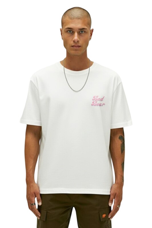 Bad Bear Bad Pink Beyaz Erkek Tshirt - 1