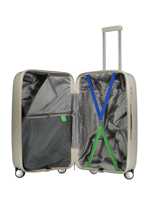 Benetton Trolley 60 CM Bej Unisex Valiz - 4