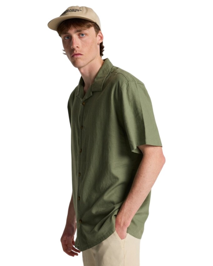 Billabong Vacay Linen SS Yeşil Erkek Gömlek - 2