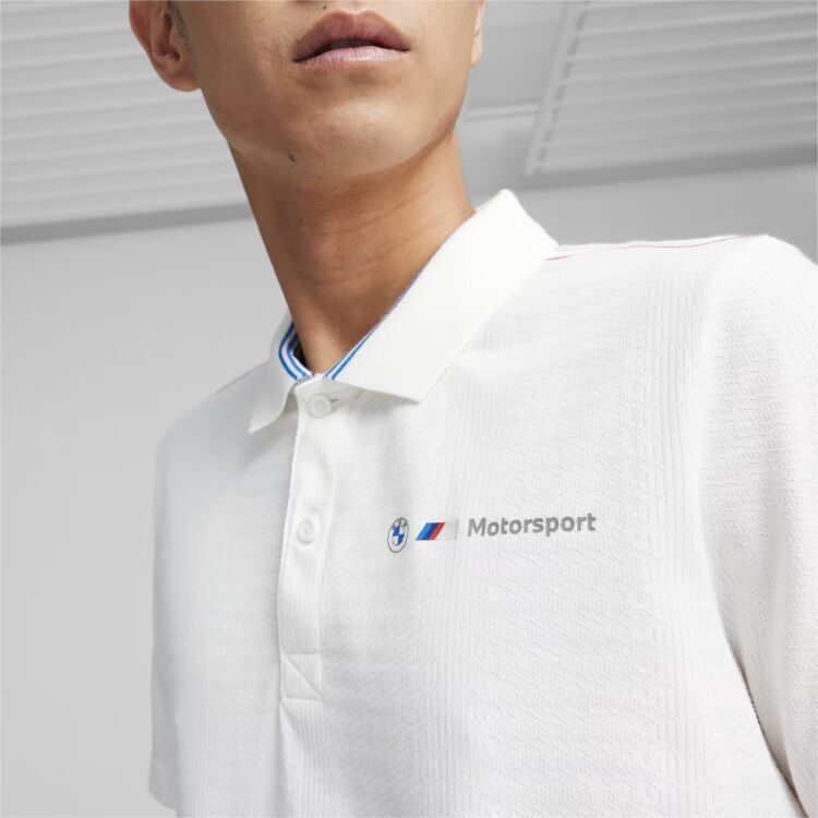 Puma BMW MMS Jacquard Polo BEYAZ Erkek Polo Tshirt - 7