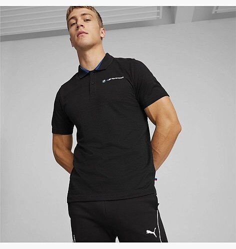 Puma BMW MMS Jacquard Polo SİYAH Erkek Polo Tshirt - 1