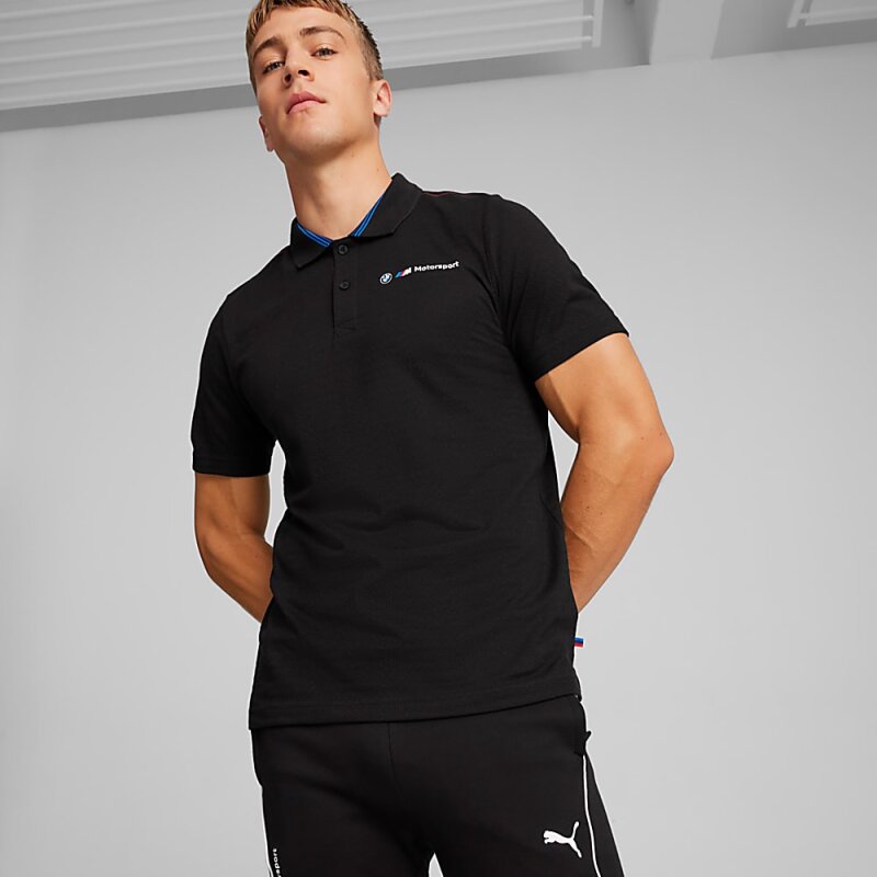 Puma BMW MMS Jacquard Polo SİYAH Erkek Polo Tshirt - Puma