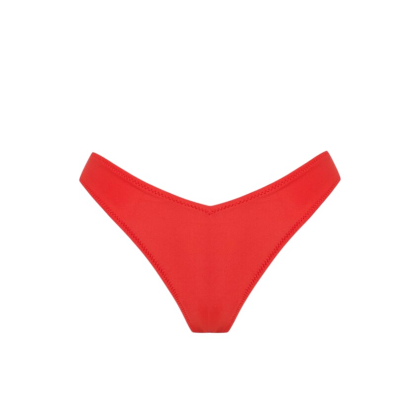 Bonesta İnce Kenarlı Brazilian Kırmızı Kadın Bikini Alt - 1