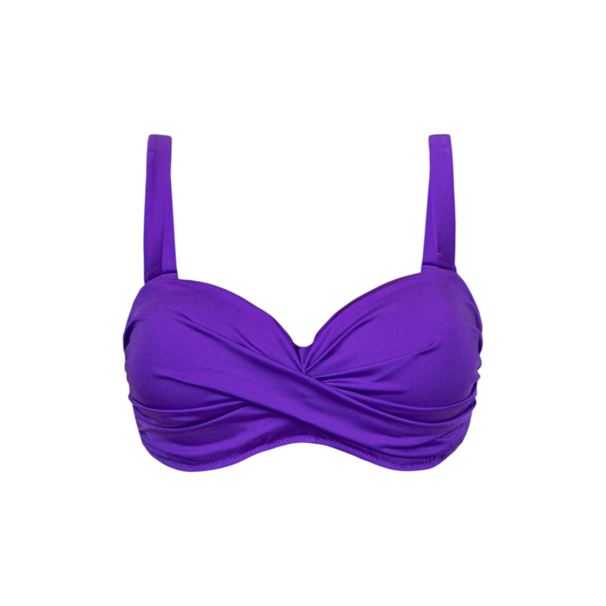 Bonesta Kaplı Volanlı Mor Kadın Bikini - 1