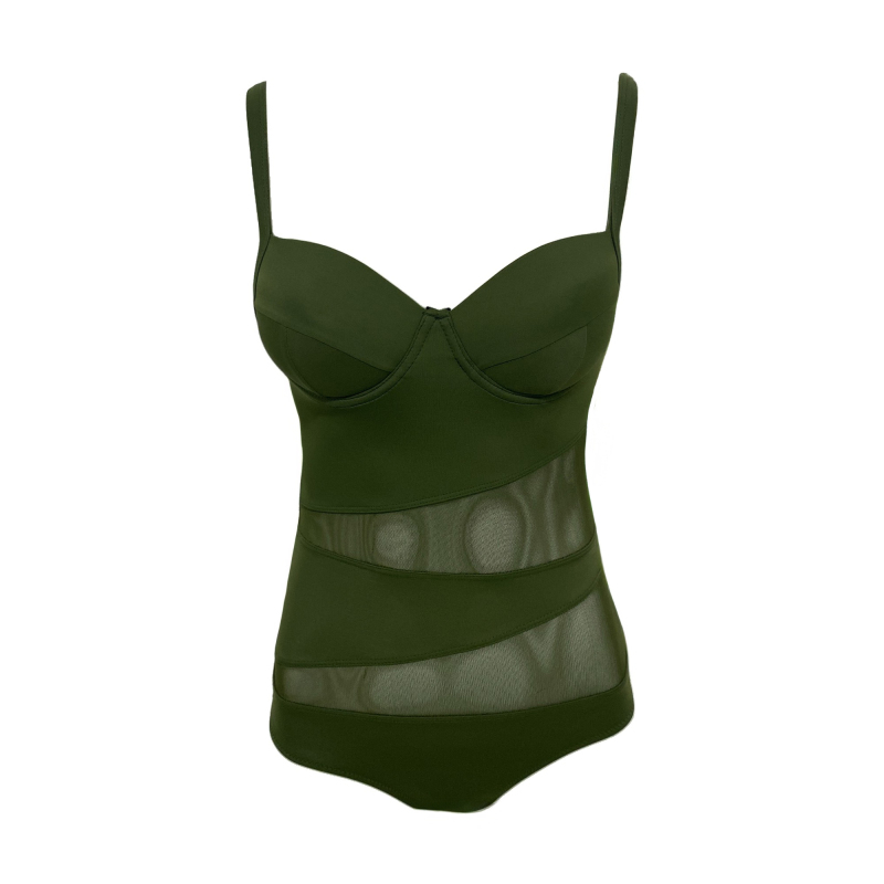 Bonesta Korseli Haki Kadın Mayo - Bonesta