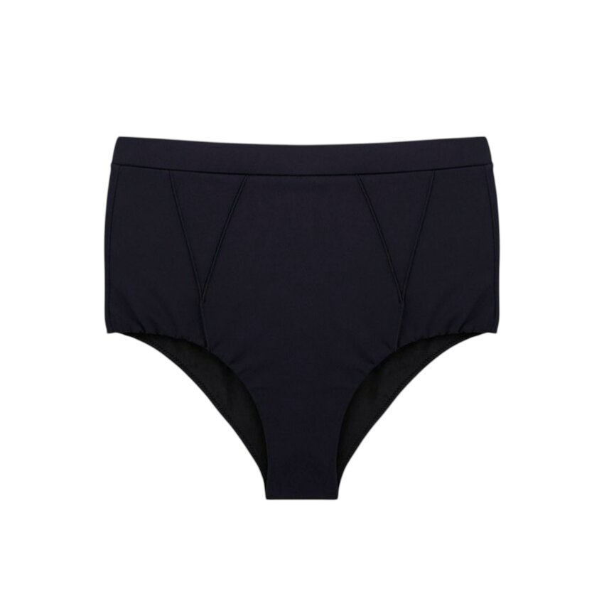 Bonesta Nervur Dikişli Yüksek Bel Siyah Kadın Bikini Alt - 1