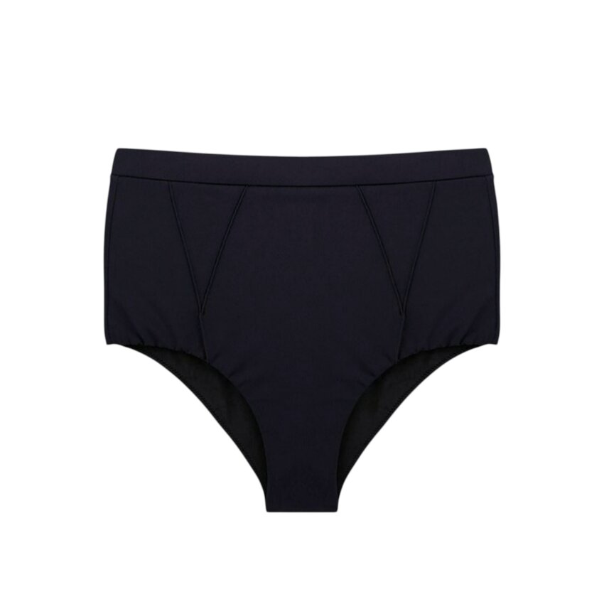 Bonesta Nervur Dikişli Yüksek Bel Siyah Kadın Bikini Alt - 1