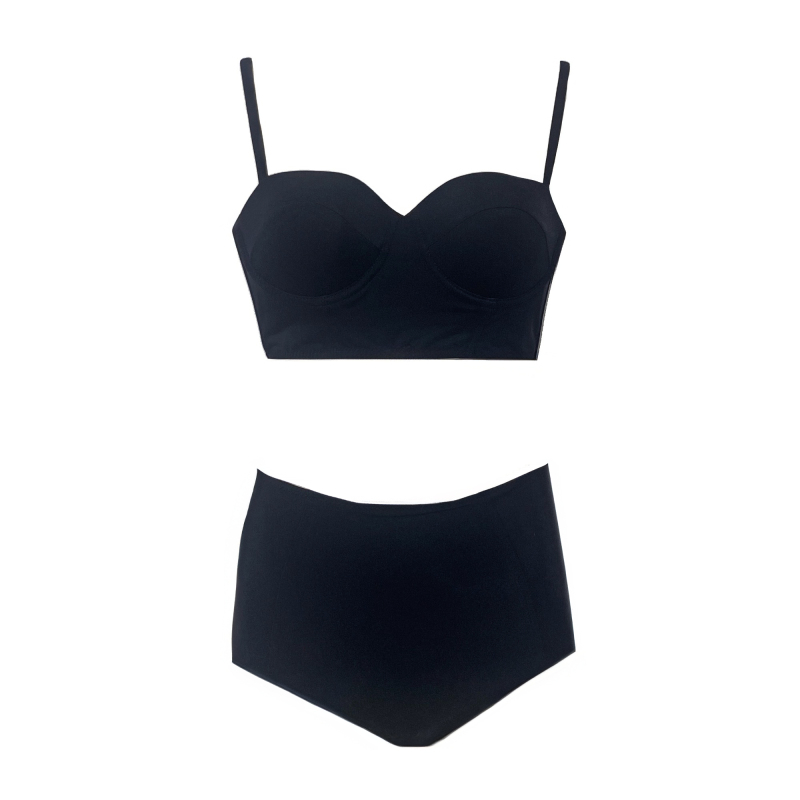 Bonesta Yüksek Bel Siyah Kadın Bikini - Bonesta