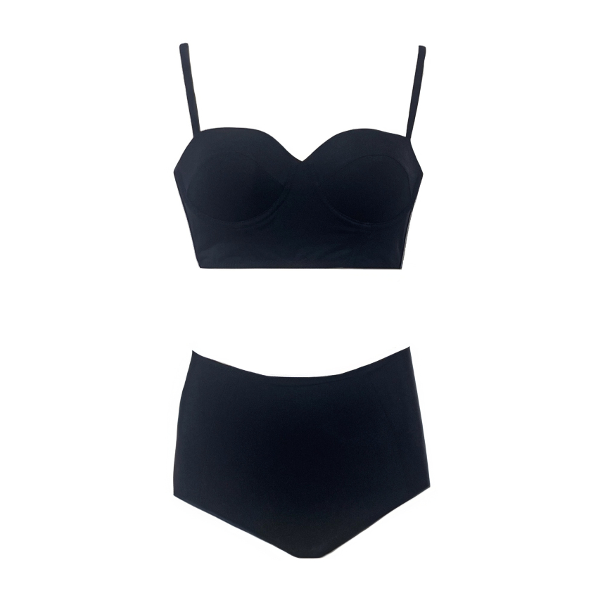 Bonesta Yüksek Bel Siyah Kadın Bikini - 1