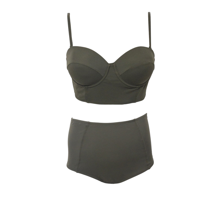 Bonesta Yüksek Bel Yeşil Kadın Bikini - 1