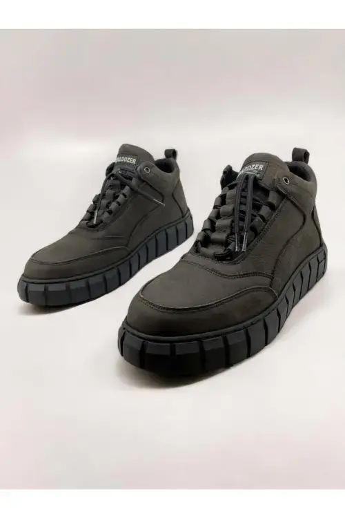 Bulldozer Deri Antrasit Erkek Bot - 5