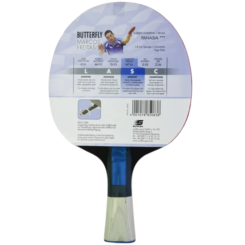 Butterfly BUTTERFLY MARCOS FREITAS MFX4 P.P. RAKET Renkli Unisex Masa Tenisi Raketi - Butterfly (1)