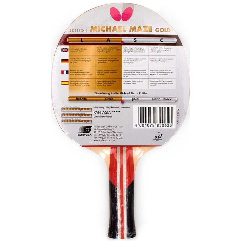 Butterfly Butterfly Michael Maze Gold P.P.Raket Unisex Masa Tenisi Raketi - 3