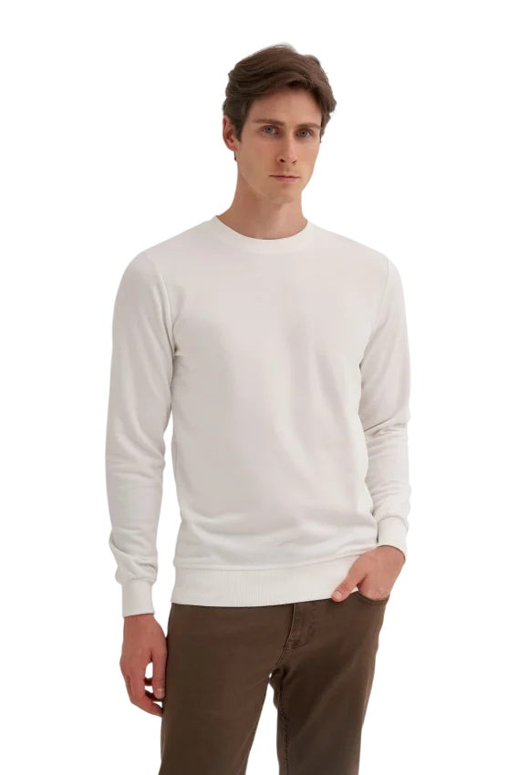 Cazador CAZ Bisiklet Yaka Bej Erkek Sweatshirt - 1
