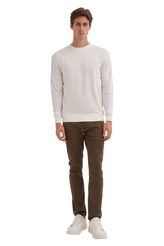 Cazador CAZ Bisiklet Yaka Bej Erkek Sweatshirt - 3