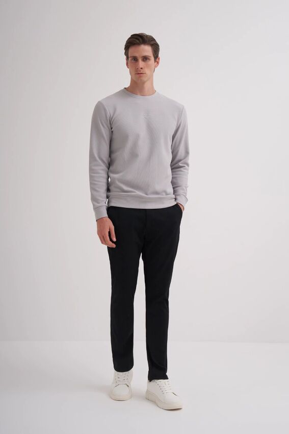 Cazador CAZ Bisiklet Yaka Gri Erkek Sweatshirt - 2