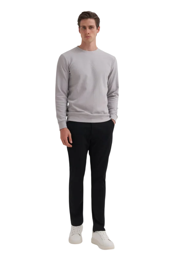 Cazador CAZ Bisiklet Yaka Gri Erkek Sweatshirt - 2