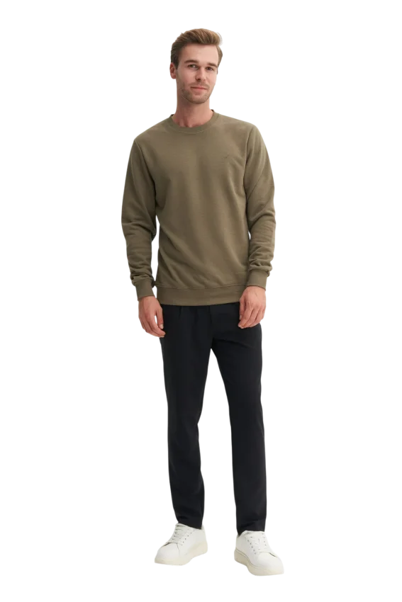 Cazador CAZ Bisiklet Yaka Haki Erkek Sweatshirt - 3