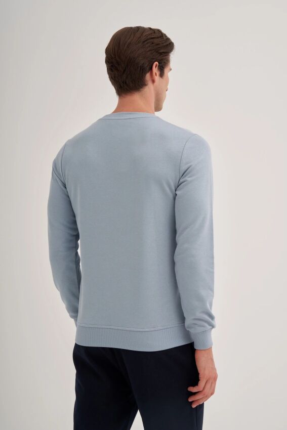 Cazador CAZ Bisiklet Yaka Mavi Erkek Sweatshirt - 2