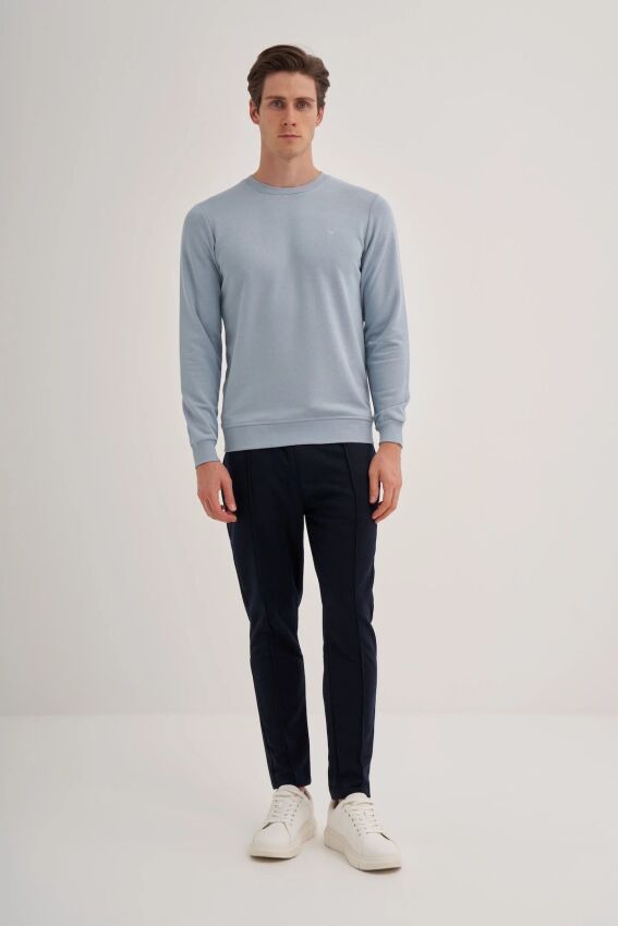 Cazador CAZ Bisiklet Yaka Mavi Erkek Sweatshirt - 3