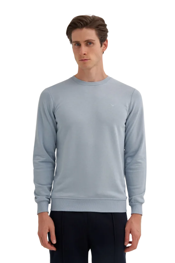 Cazador CAZ Bisiklet Yaka Mavi Erkek Sweatshirt - 1