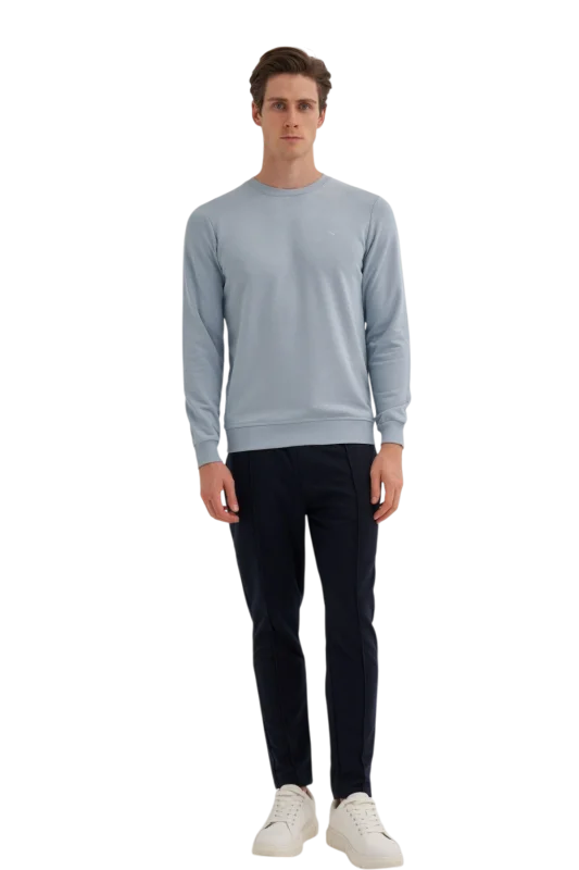 Cazador CAZ Bisiklet Yaka Mavi Erkek Sweatshirt - 3