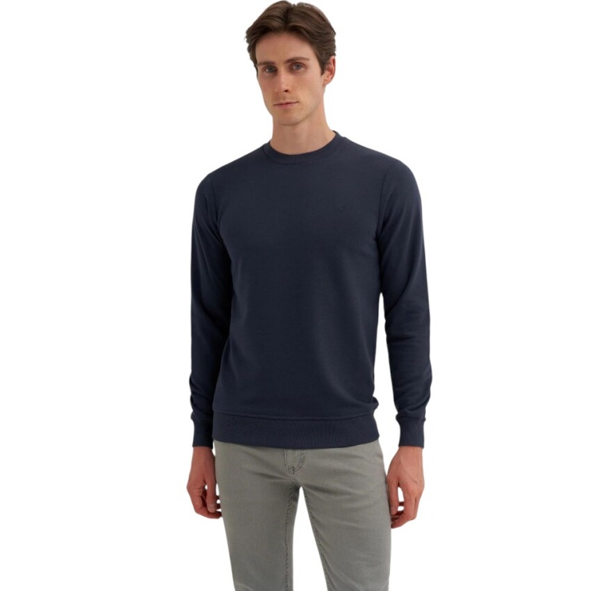 Cazador CAZ Bisiklet Yaka Mavi Erkek Sweatshirt - 1