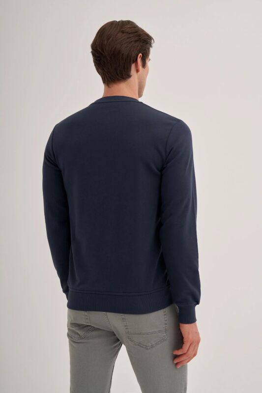 Cazador CAZ Bisiklet Yaka Mavi Erkek Sweatshirt - 2