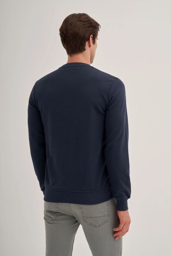 Cazador CAZ Bisiklet Yaka Mavi Erkek Sweatshirt - 2