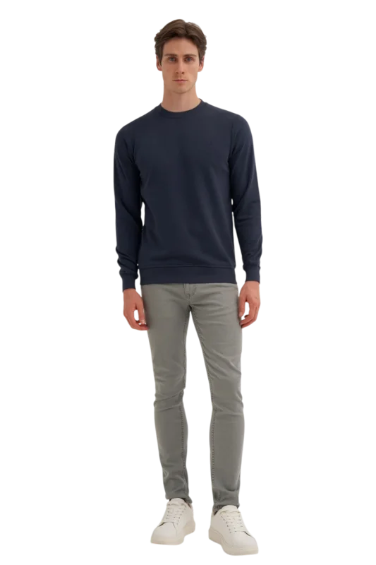 Cazador CAZ Bisiklet Yaka Mavi Erkek Sweatshirt - 3
