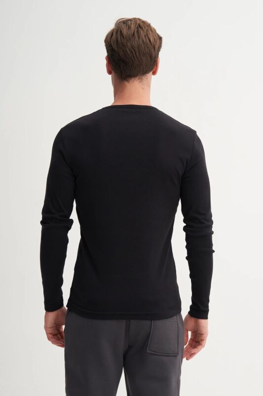 Cazador CAZ Bisiklet Yaka Siyah Erkek Sweatshirt - 2